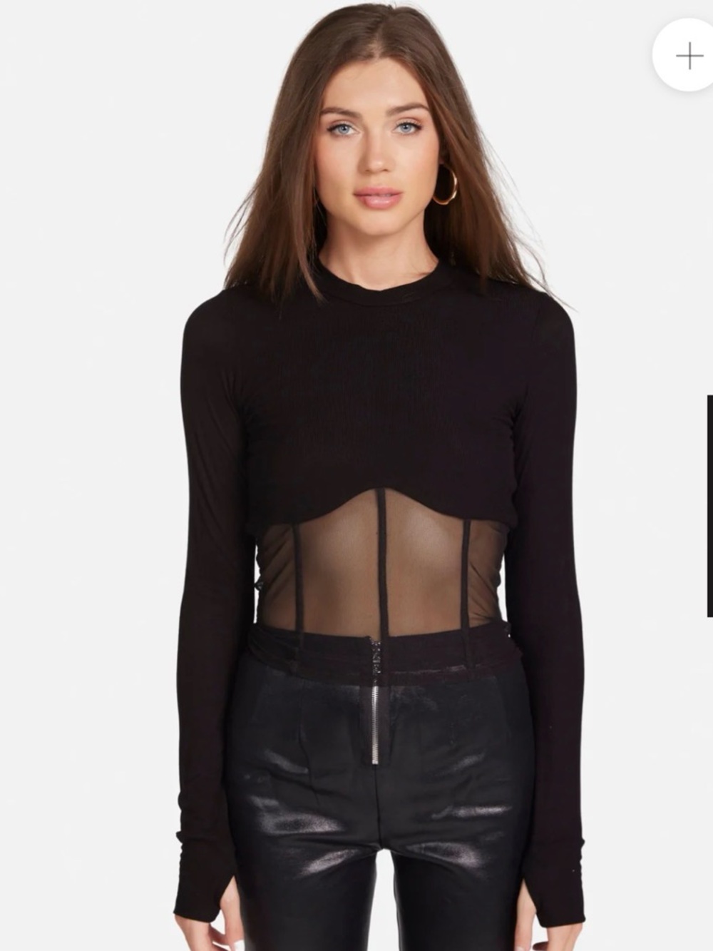 Revolve Michael Lauren Danton Mesh Corset Top MSRP $97